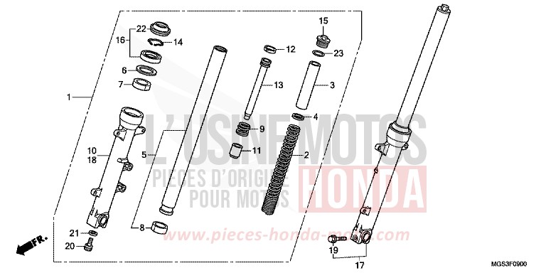 FRONT FORK for NC700X Dual Cluth ABS DARKNESS BLACK METALLIC (NH463) from 2013